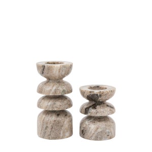 Cedar & Sage Set Of 2 Azuaga Marble Candlestick Holders