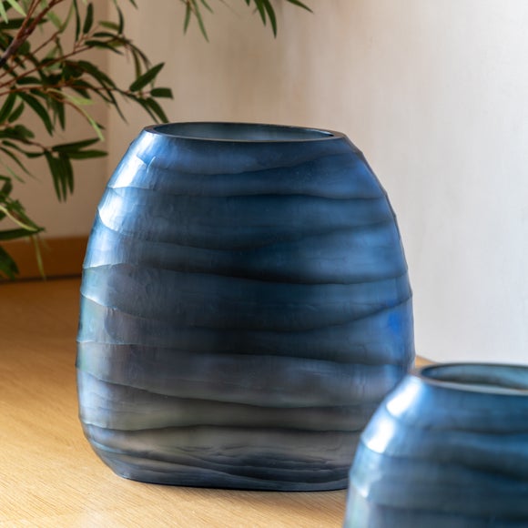 Cedar & Sage Sintra Hand Blown Carved Glass Vase