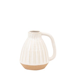 Cedar & Sage Cromer Ceramic Handled White Vase