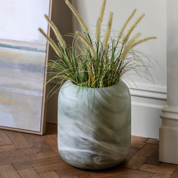 View Cedar & Sage Caldeira Hand Blown Glass Wide Sage Vase View Cedar & Sage Caldeira Hand Blown Glass Wide Sage Vase