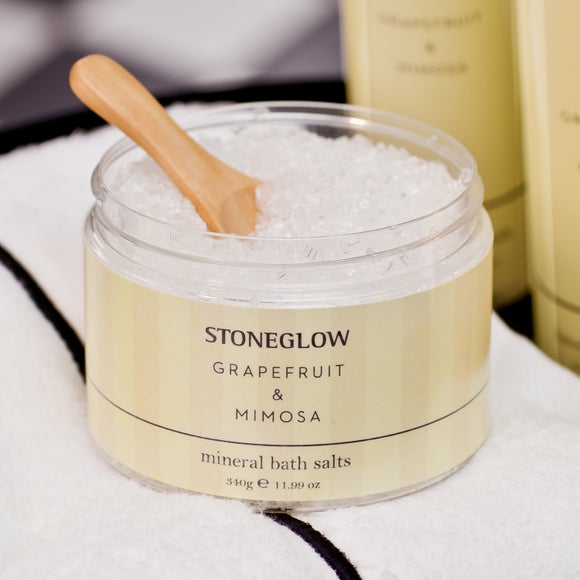 View Stoneglow Grapefruit & Mimosa Mineral Bath Salts View Stoneglow Grapefruit & Mimosa Mineral Bath Salts