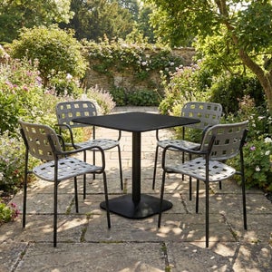 Modura Albin Square Table With 4 Karin Armchairs
