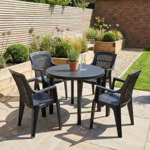Trabella Athena Round Patio Table With 4 Bonnie Chairs