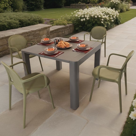 Modura Henrik Square Dining Table With 4 Stina Armchairs