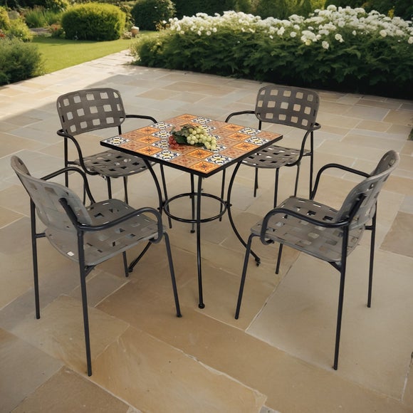 Summer Terrace Torrington Square Patio Table With 4 Karin Chairs