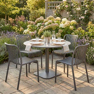 Modura Albin Round Table With 4 Mia Bistro Chairs