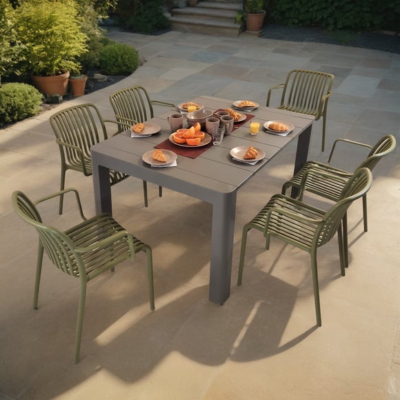 Click to view product details and reviews for Modura Henrik Rectangular Dining Table With 6 Alma Armchairs.