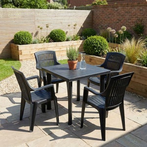 Trabella Alana Square Patio Table With 4 Bonnie Chairs
