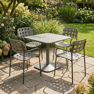 Modura Albin Square Table With 4 Karin Armchairs