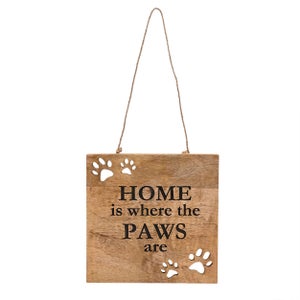 Best Of Breed Paw Prints Home Is Where The Paws Are Mango Wood Plaque