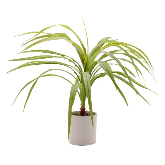 Country Living Artificial Riverside Grass In Grey Plant Pot