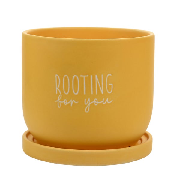Click to view product details and reviews for Country Living Ceramic Rooting For You Plant Pot.