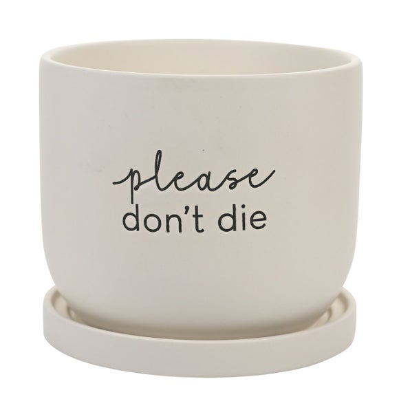 Country Living Ceramic Please Dont Die Plant Pot