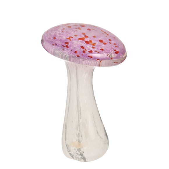 Objets Dart Glass Pink Toadstool Ornament