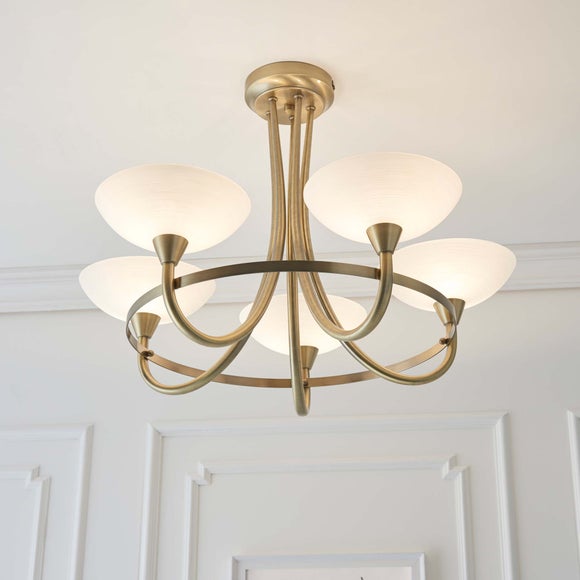 Return Vogue Cagney 5 Light Semi Flush Ceiling Light