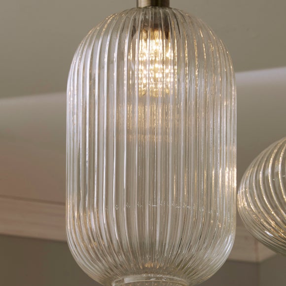 Return Abigail Tall Ribbed Glass Pendant Light