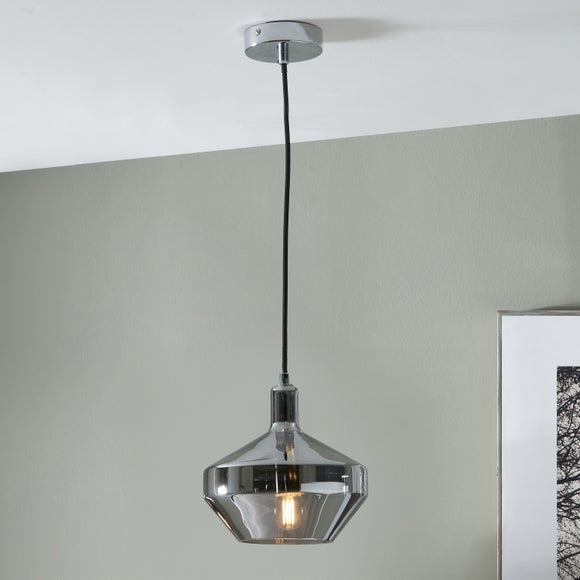 Return Jaxon Shiny Smoked Glass Domed Pendant Light