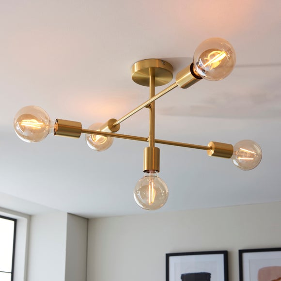 Return Vogue Ryker 5 Light Semi Flush Ceiling Light