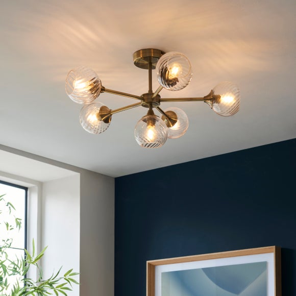 Return Vogue Asher 6 Light Semi Flush Ceiling Light