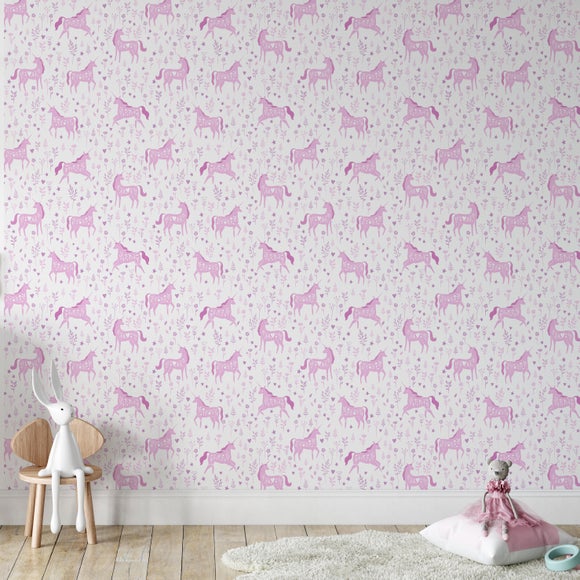 View Catherine Lansfield Folk Unicorn Wallpaper View Catherine Lansfield Folk Unicorn Wallpaper
