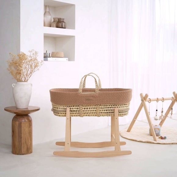 Clair De Lune Organic Moses Basket with Rocking Stand