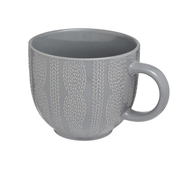 SIIP Set of 4 Embossed Knit Mugs