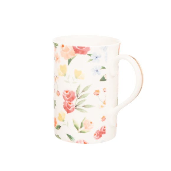 SIIP Set of 4 Floral Fluted Mugs