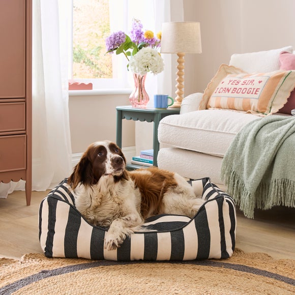 Beatrice Stripe Box Pet Bed Dunelm