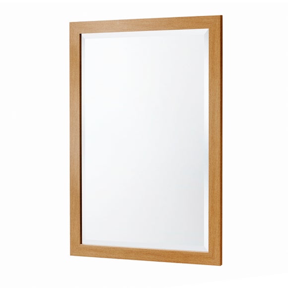 Yearn Simple Oak Effect Bevelled Wall Mirror