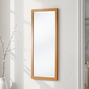 Yearn Simple Oak Effect Bevelled Wall Mirror