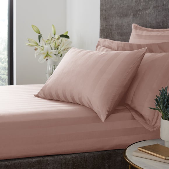 View Hotel Stripe 230 Thread Count 100 Cotton Fitted Sheet View Hotel Stripe 230 Thread Count 100 Cotton Fitted Sheet