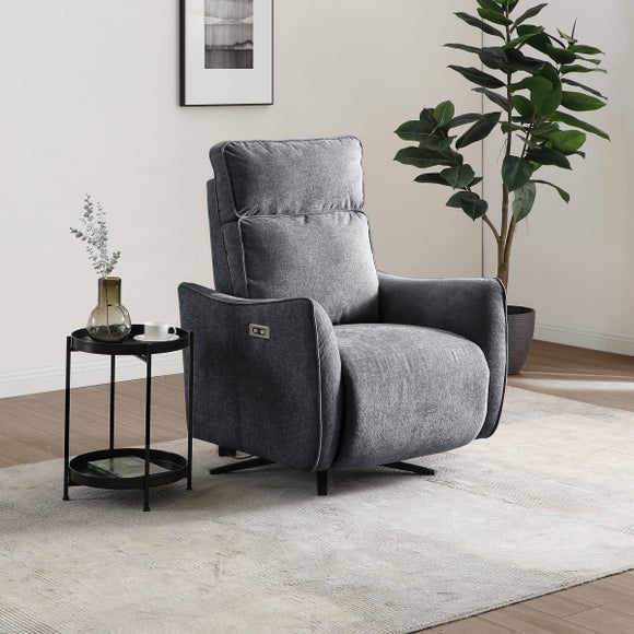 Emil Chenille Recliner Swivel Chair