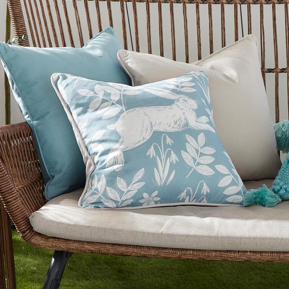 Spring Rabbit Outdoor Cotton Square Filled Cushion