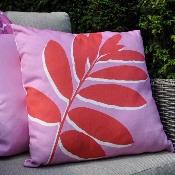 Click to view product details and reviews for Leaf Print Outdoor Cotton Square Filled Cushion.
