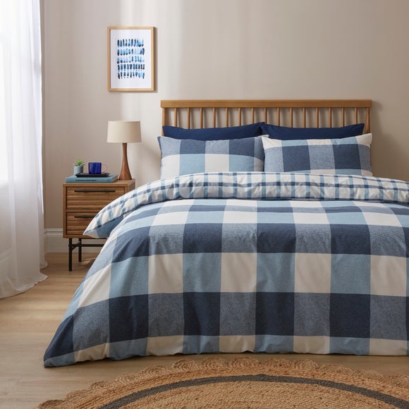 Harlow Check Polycotton Duvet Cover & Pillowcase Set