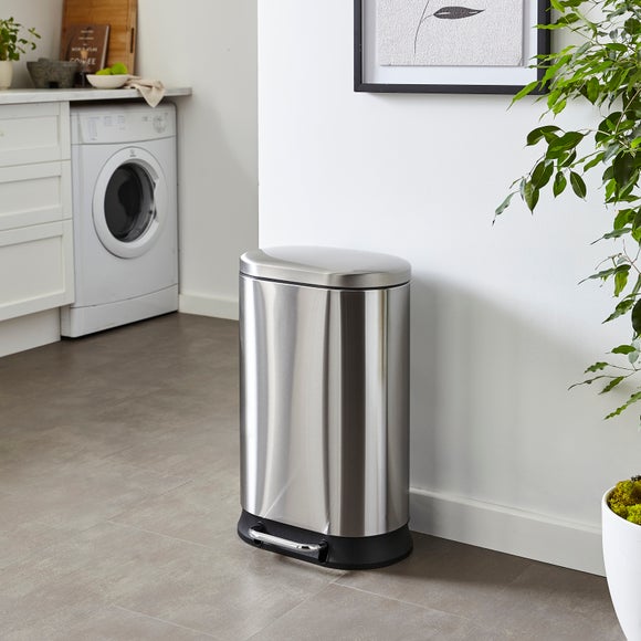 30L Oval Stainless Steel Soft Close Pedal Bin