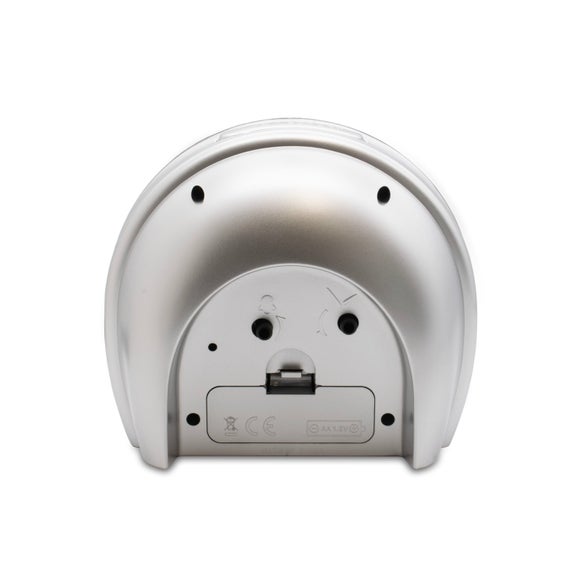 Acctim Jefferson Non Ticking Analogue Alarm Clock Silver