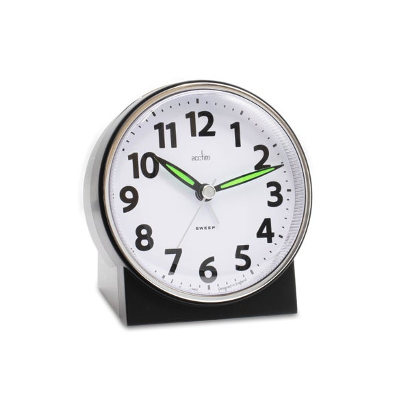 Acctim Micah Non Ticking Analogue Alarm Clock Black