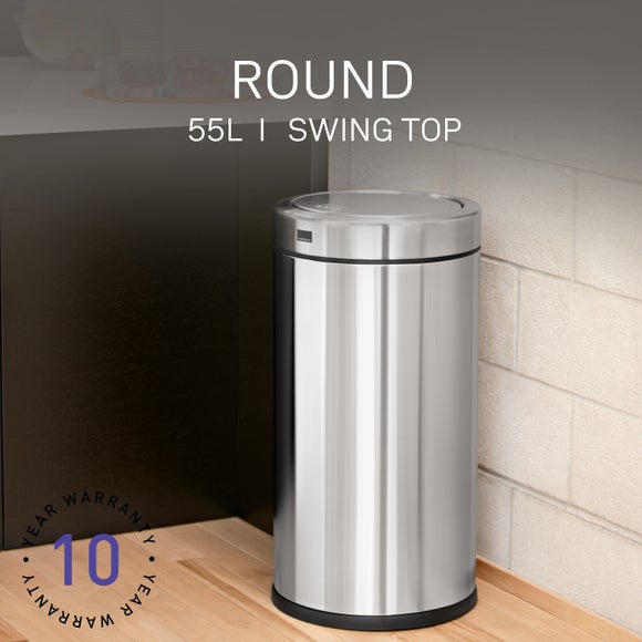 View Simplehuman 55l Stainless Steel Swing Top Bin View Simplehuman 55l Stainless Steel Swing Top Bin