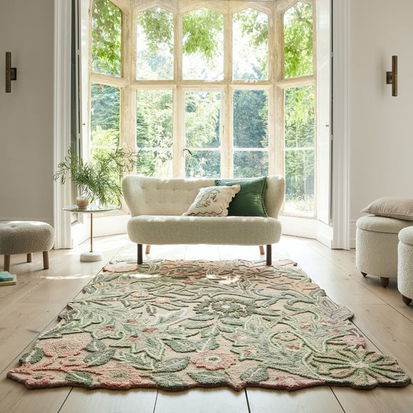 View Bryony Floral Shaped Wool Rug View Bryony Floral Shaped Wool Rug