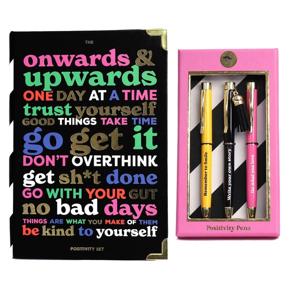 View Tache Positivity Sticky Notes & 3 Pen Set