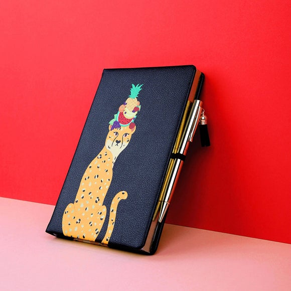 Click to view product details and reviews for Tache A5 Leopard Faux Leather Notebook.