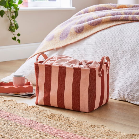 Beatrice Stripe Fabric Storage Basket