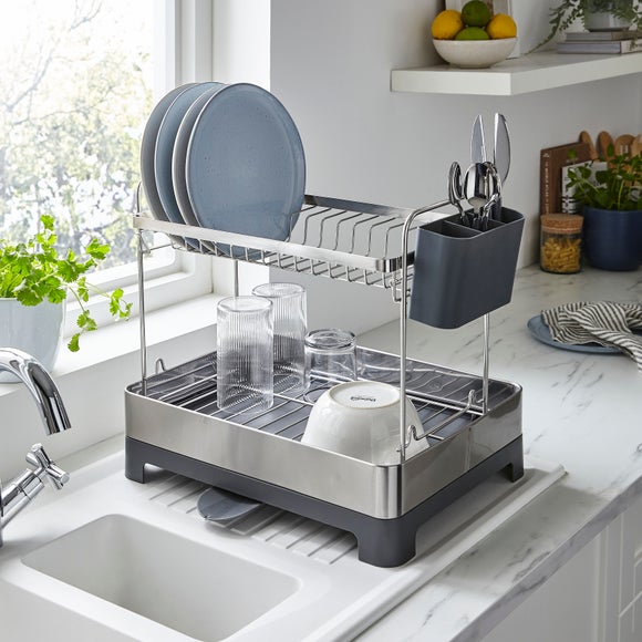 Click to view product details and reviews for 2 Tier Stainless Steel Dish Drainer.