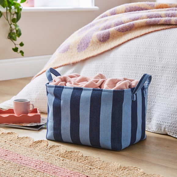 Beatrice Stripe Fabric Storage Basket
