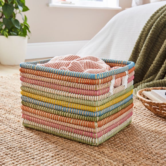 View Rainbow Woven Rectangle Storage Basket View Rainbow Woven Rectangle Storage Basket
