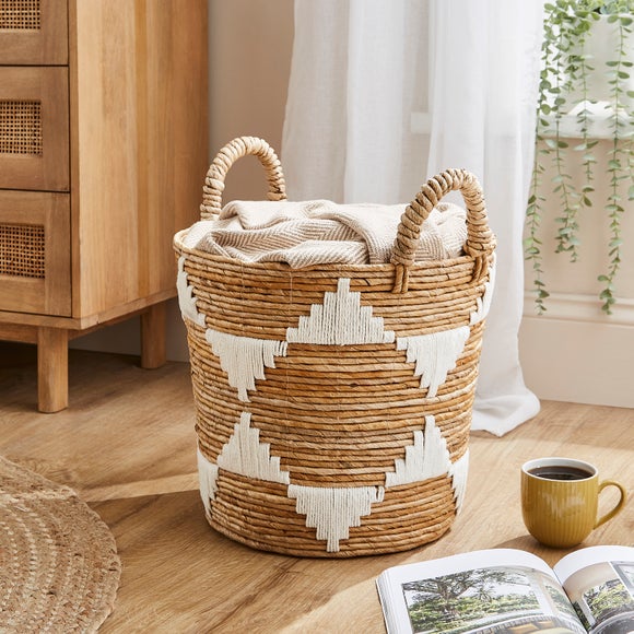 Large White Banana Bark Storage Basket