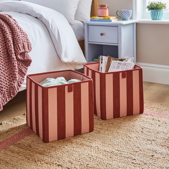 Beatrice Set of 2 Stripe Foldable Storage Box