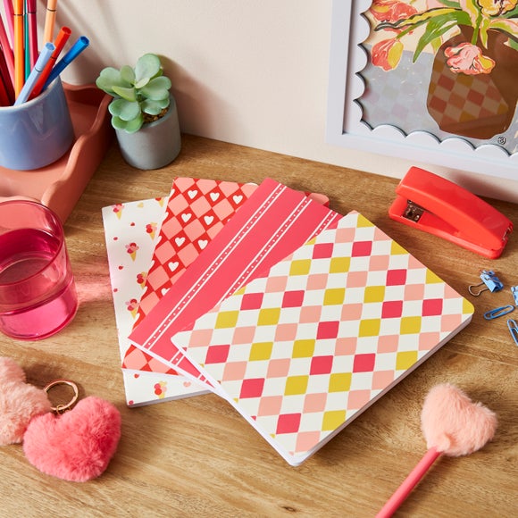 Click to view product details and reviews for Waters And Noble Set Of 4 Hearts A5 Notebooks.