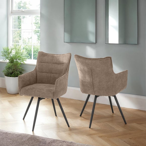 Click to view product details and reviews for Lewis Set Of 2 Carver Swivel Dining Chairs Fabric.